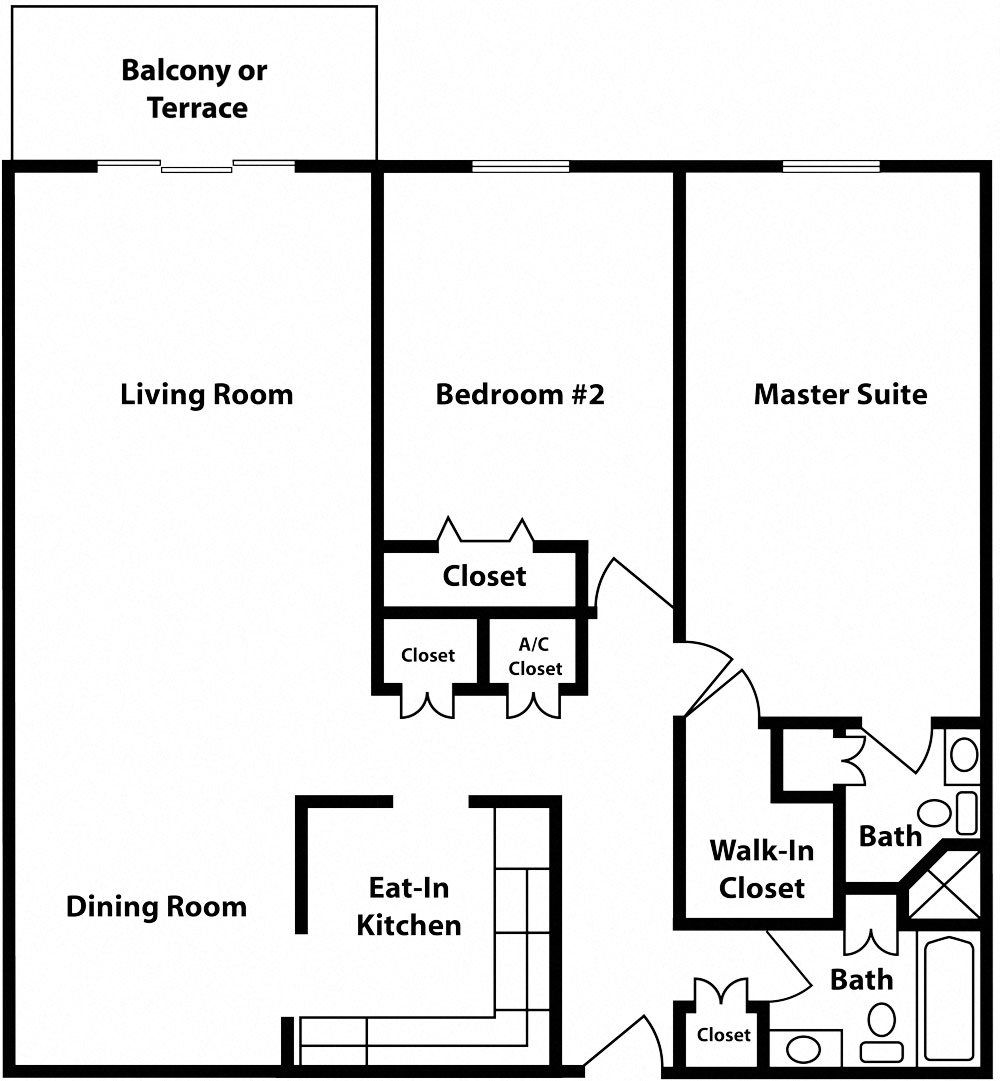 Classic - 2 Bedrooms - Belvedere Floor Plan 2