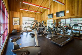 Updated fitness center with TV viewing