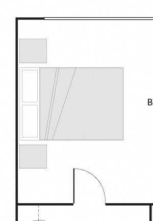 D - 1 Bedroom 1 Bath Floor Plan Layout - 745 Square Feet