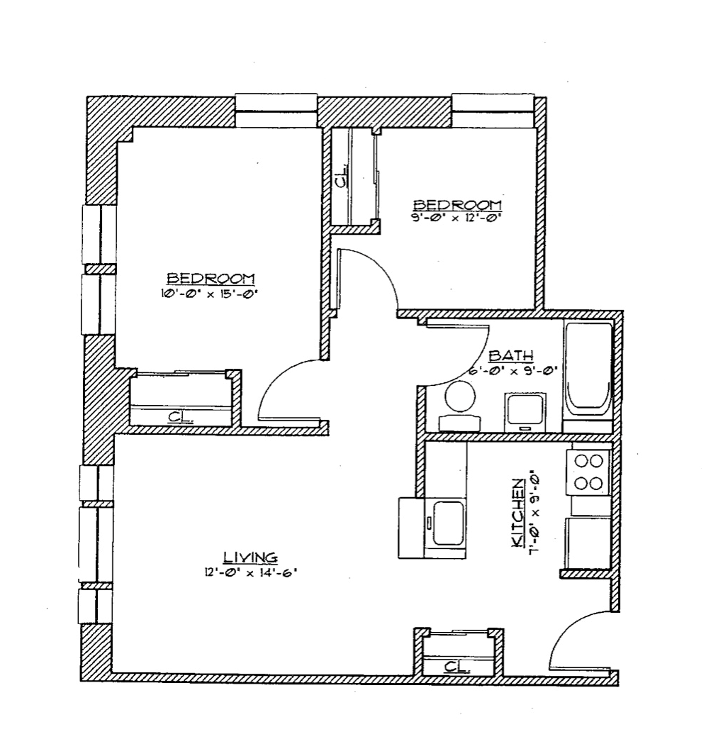 2 Bedroom Small Floor Plan 2