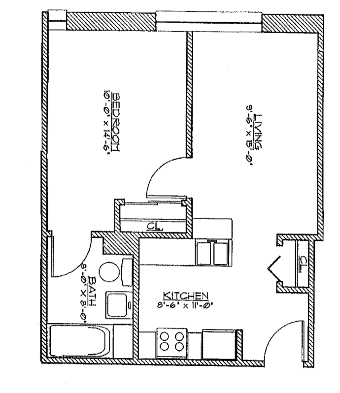 1 Bedroom Medium Floor Plan 5