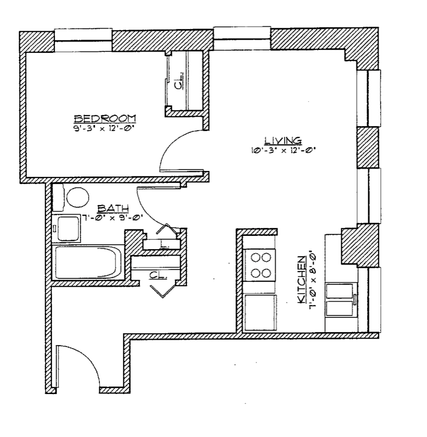 1 Bedroom Small Floor Plan 6