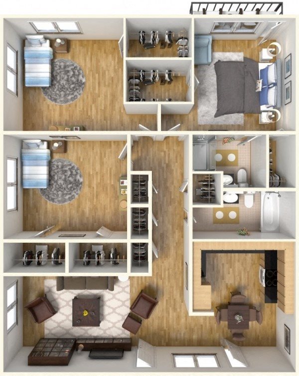 Floor Plans of Hibiscus Place Apartments in Orlando, FL