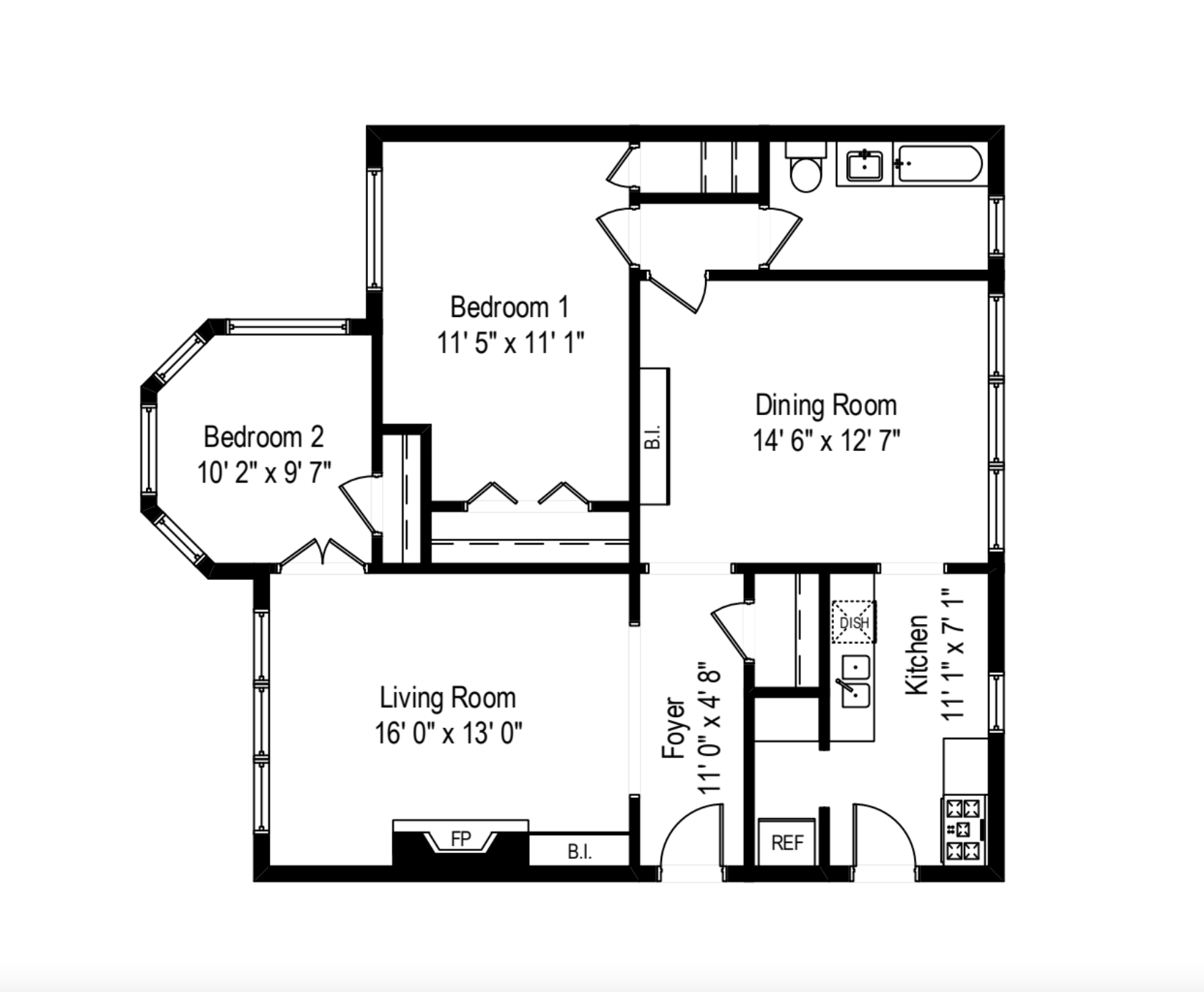 2 Bedroom - 1 Bathroom