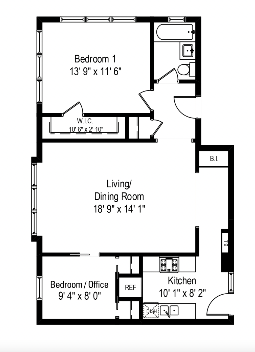 1 Bedroom Plus - 1 Bath