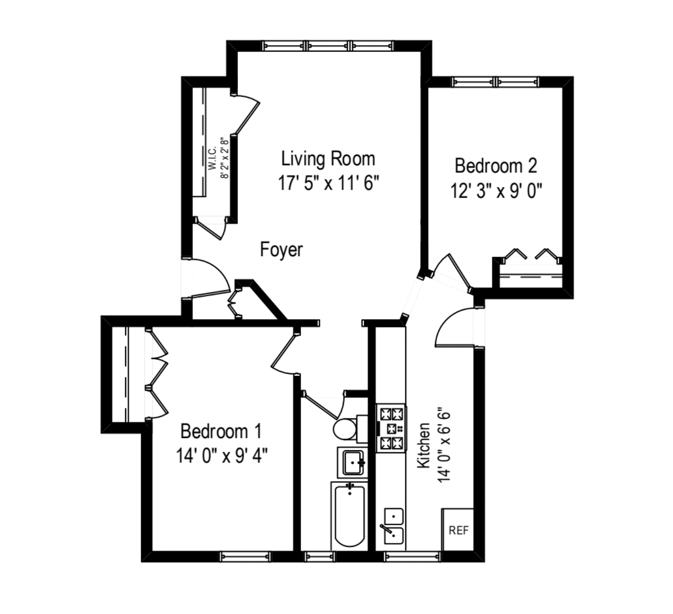 2 Bedroom - 1 Bathroom