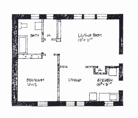 1 Bedroom - 1 Bathroom