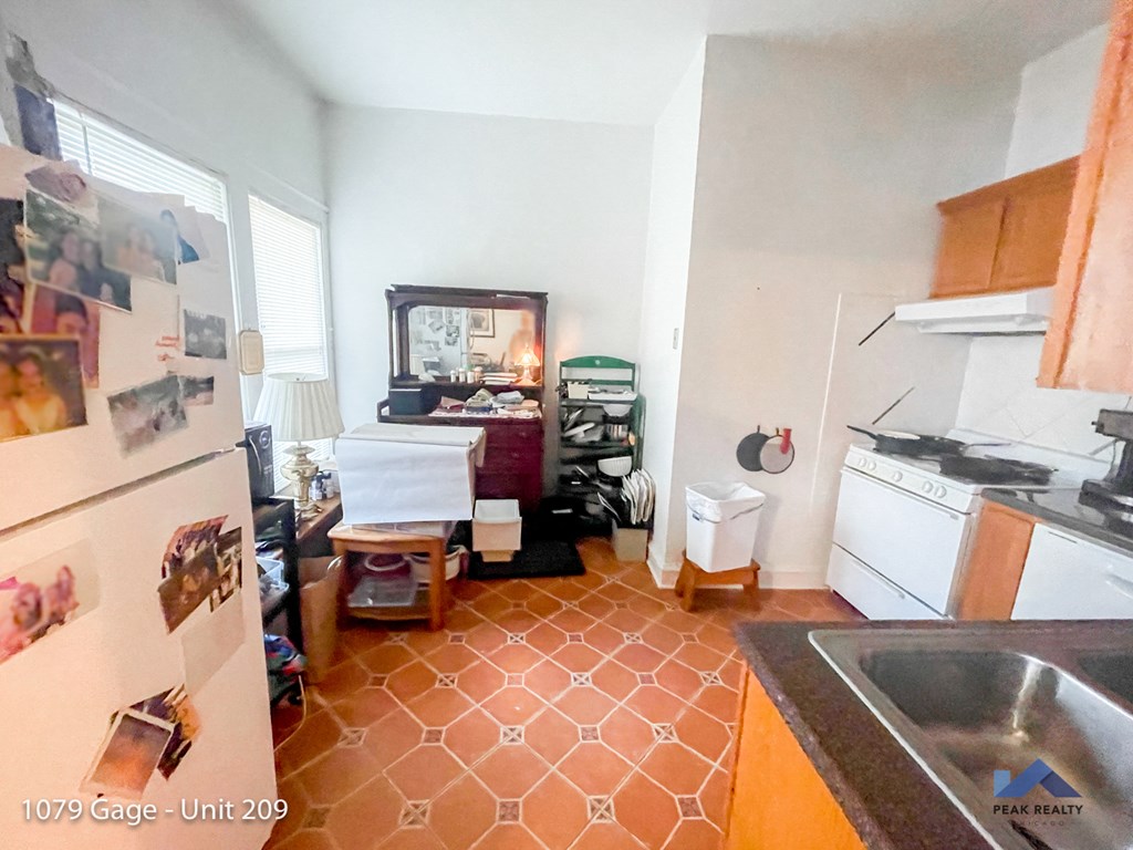 a view of the kitchen from the living room