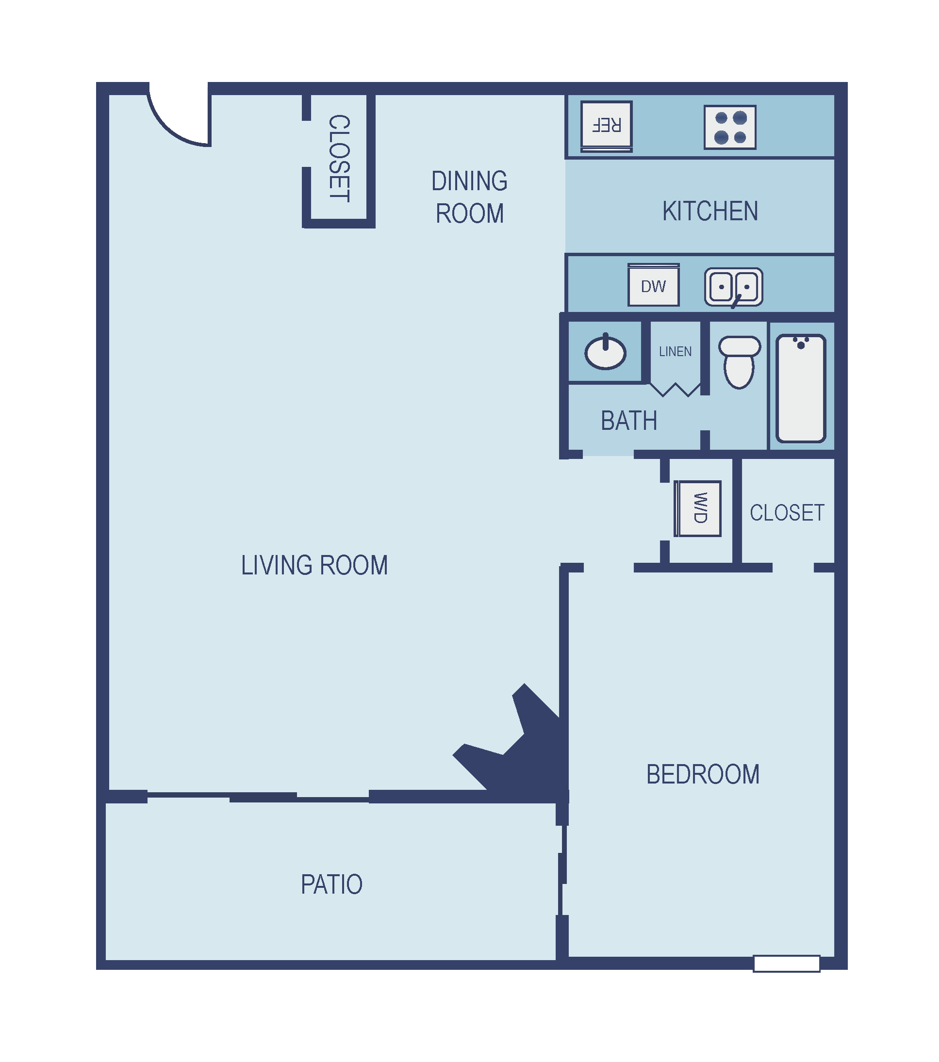 One Bedroom A1 Floor Plan 1