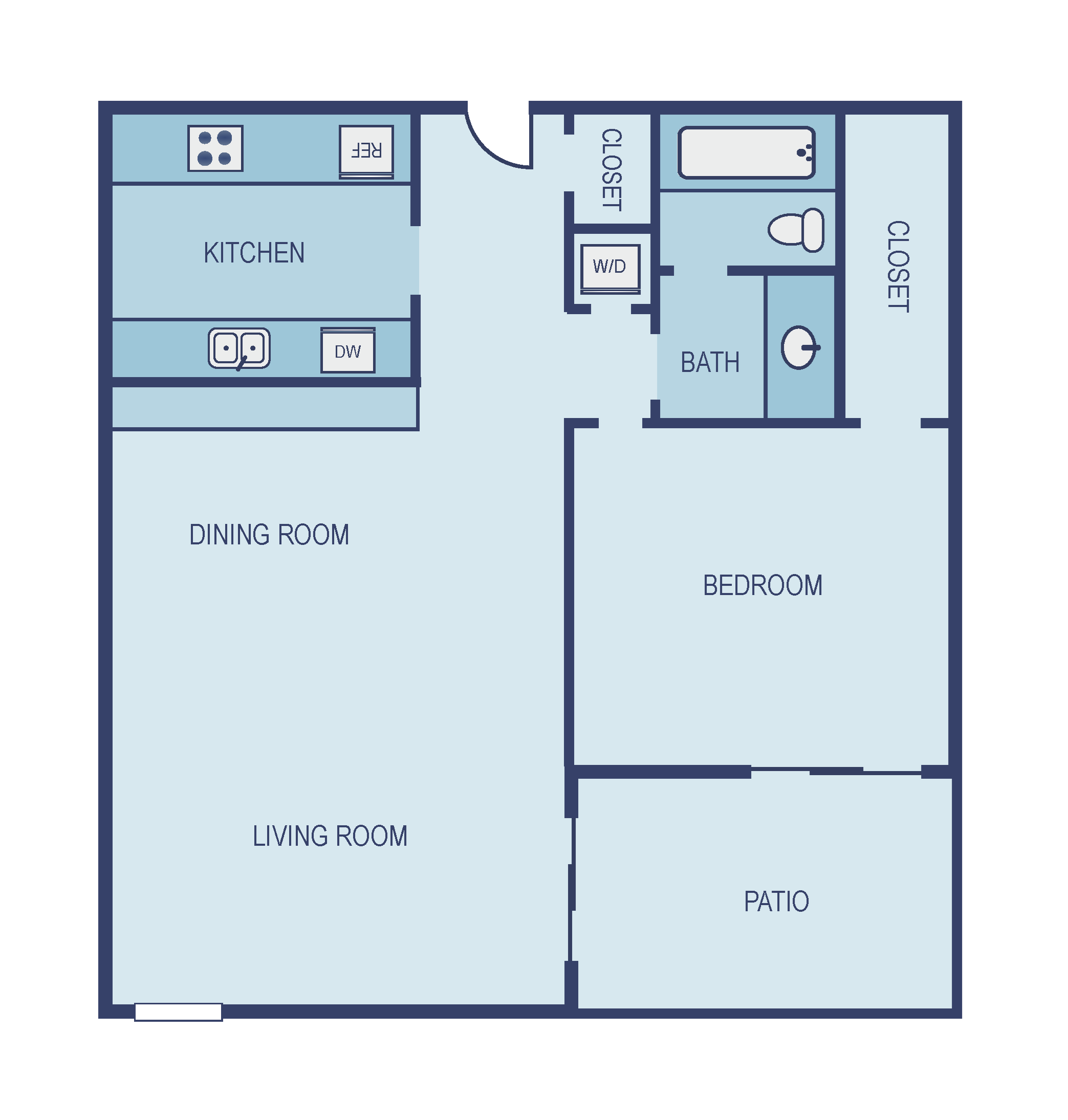 One Bedroom A2 Floor Plan 2