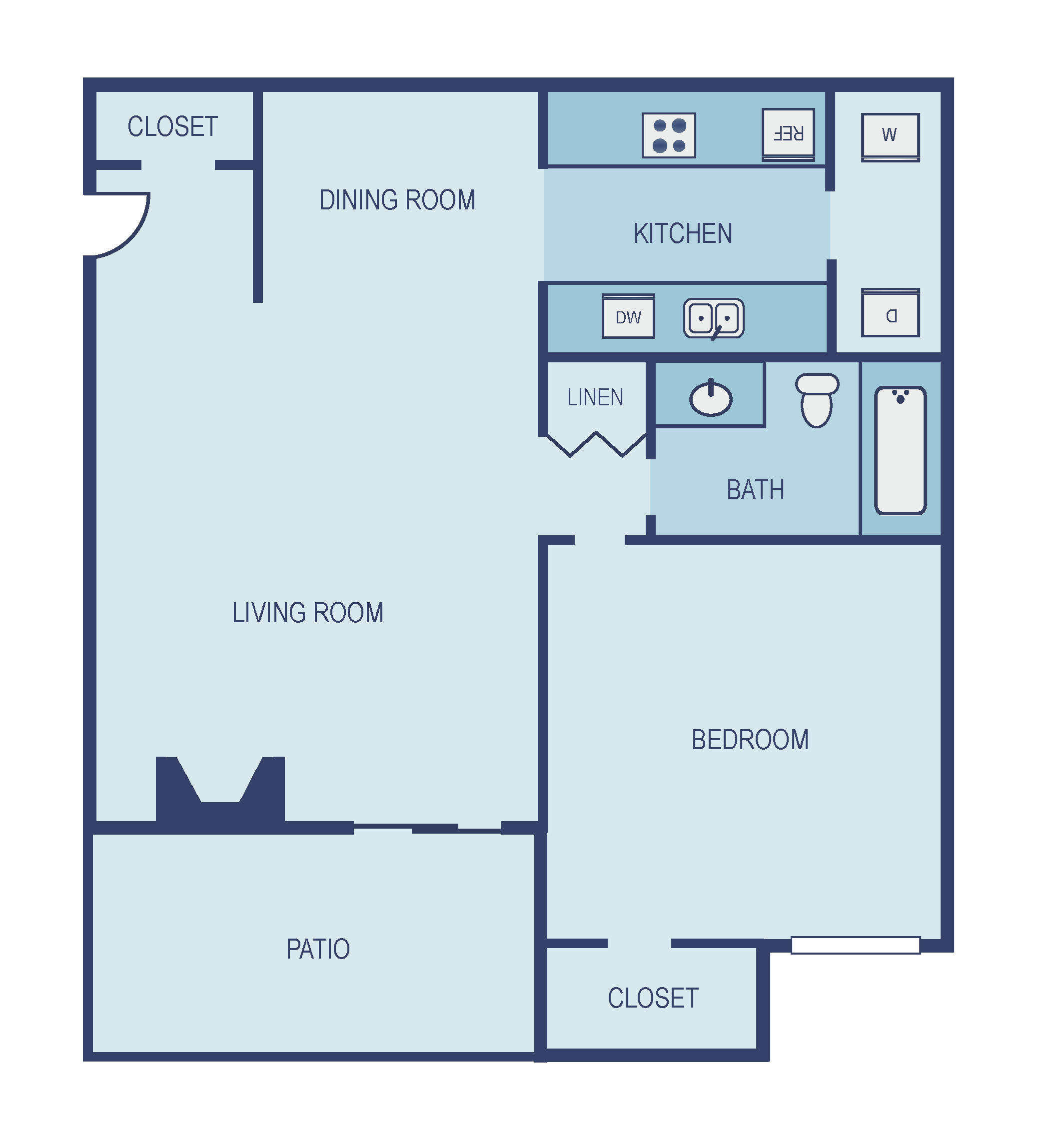 One Bedroom A3 Floor Plan 3