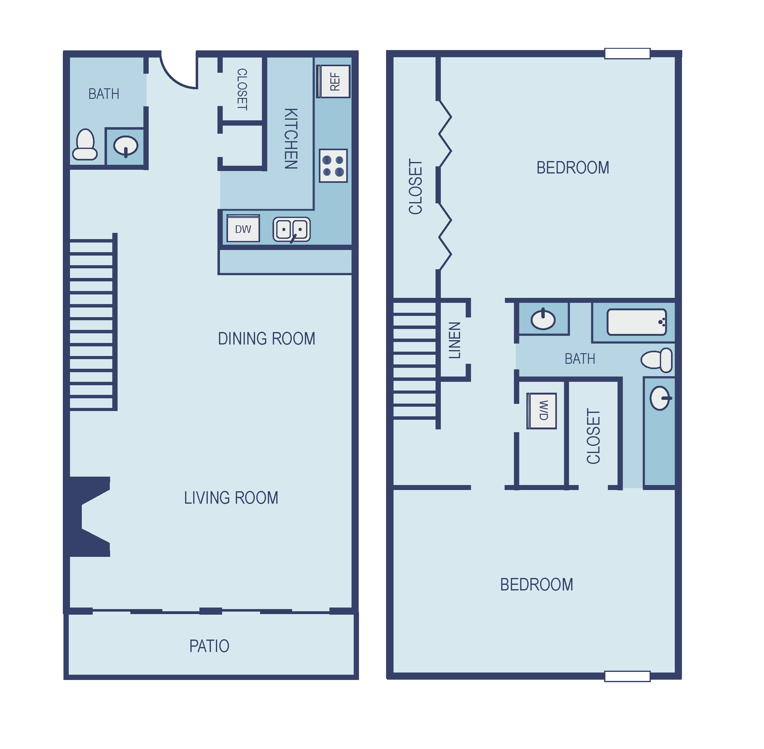 Two Bedroom B6 Townhome Floor Plan 10