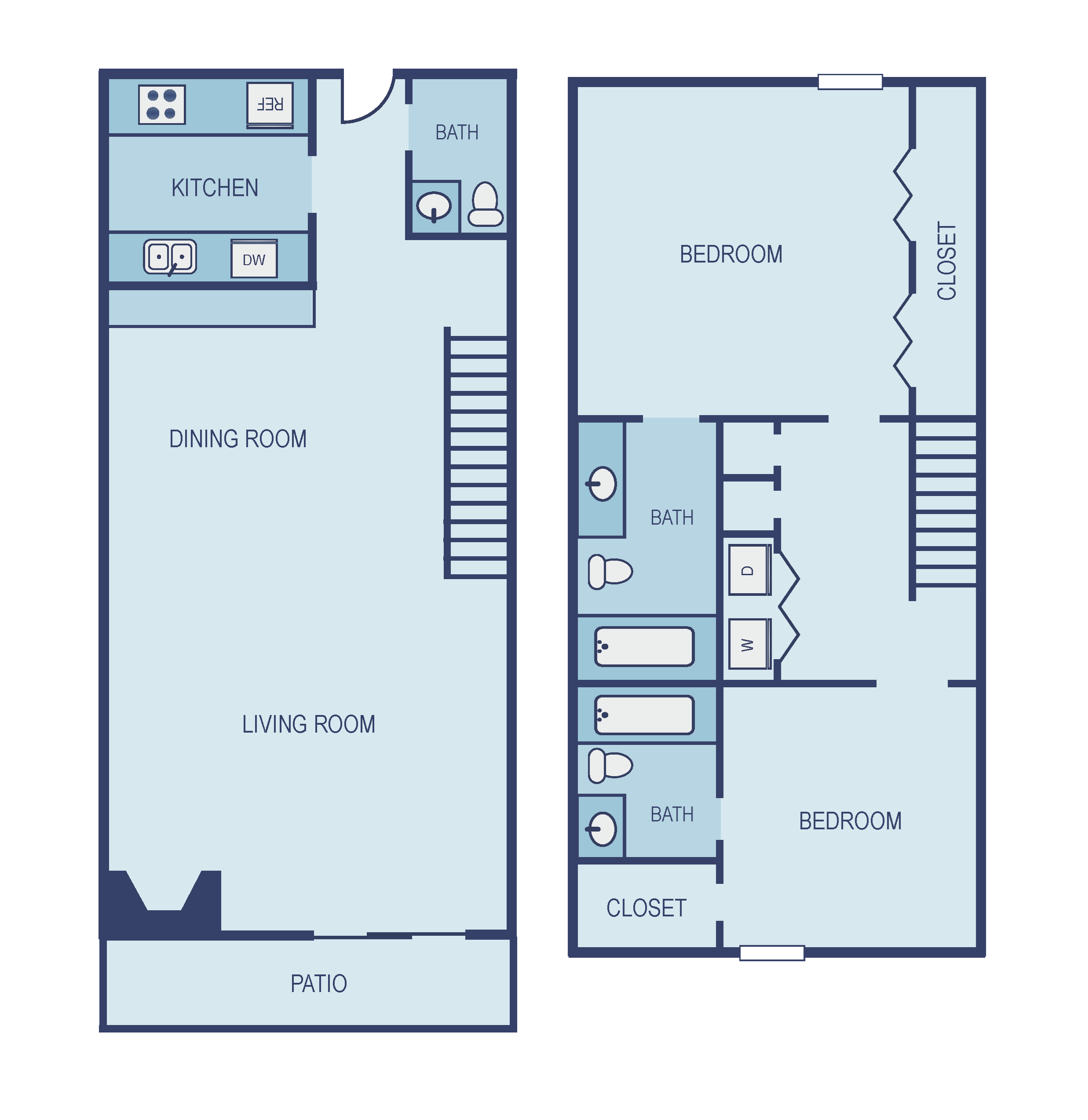 Two Bedroom B7 Townhome Floor Plan 11