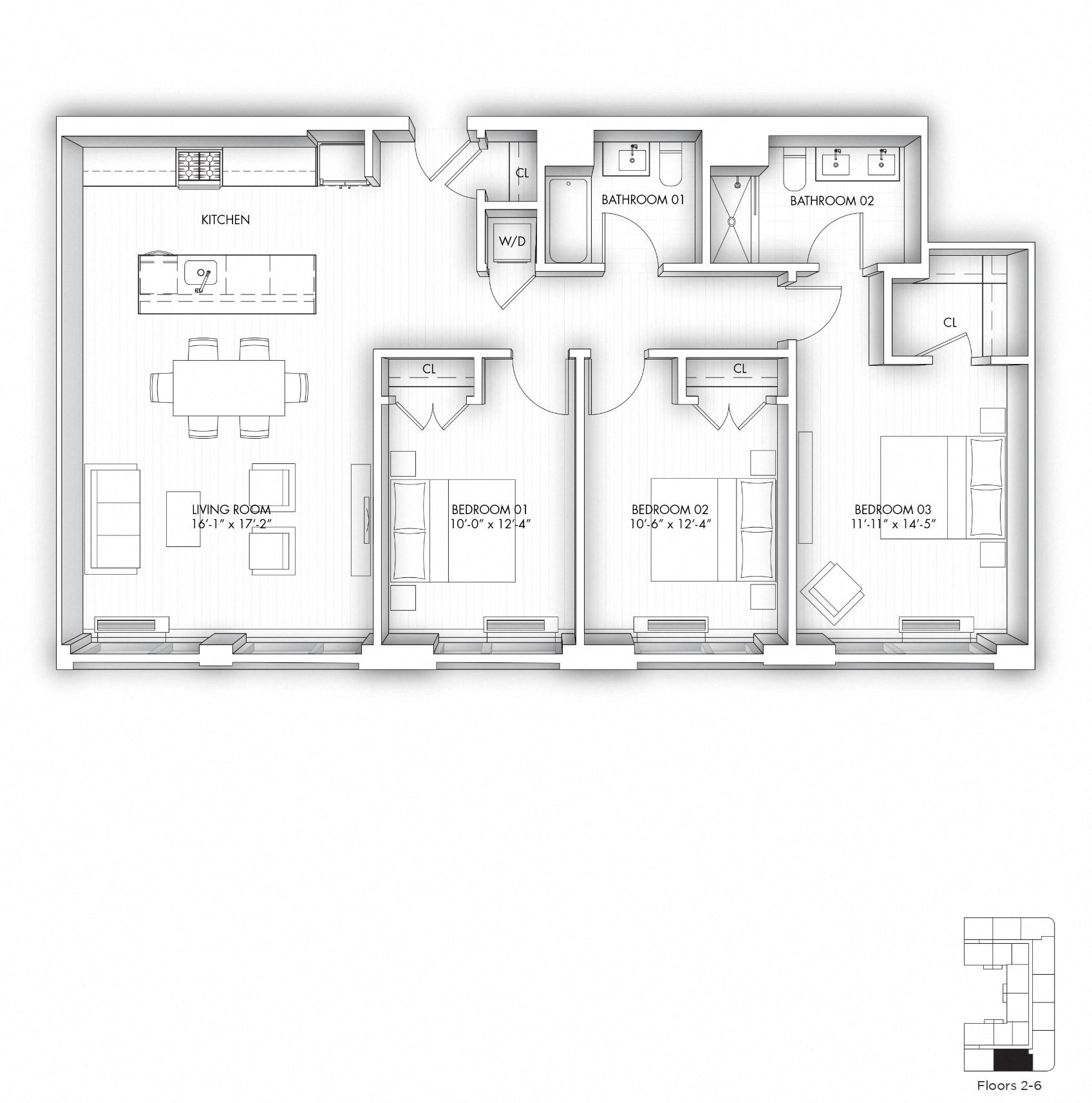floor plan of a house with furniture on a white background