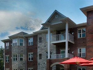 Screened patio/balcony at Highlands at Riverwalk Apartments 55+, Mequon, WI,53092