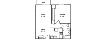 1 Bedroom, 1 Bath* Floorplan at Nicolet Highlands Apartments 55+