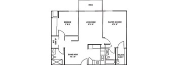 2 Bedroom, 2 Bath Floorplan at Nicolet Highlands Apartments 55+