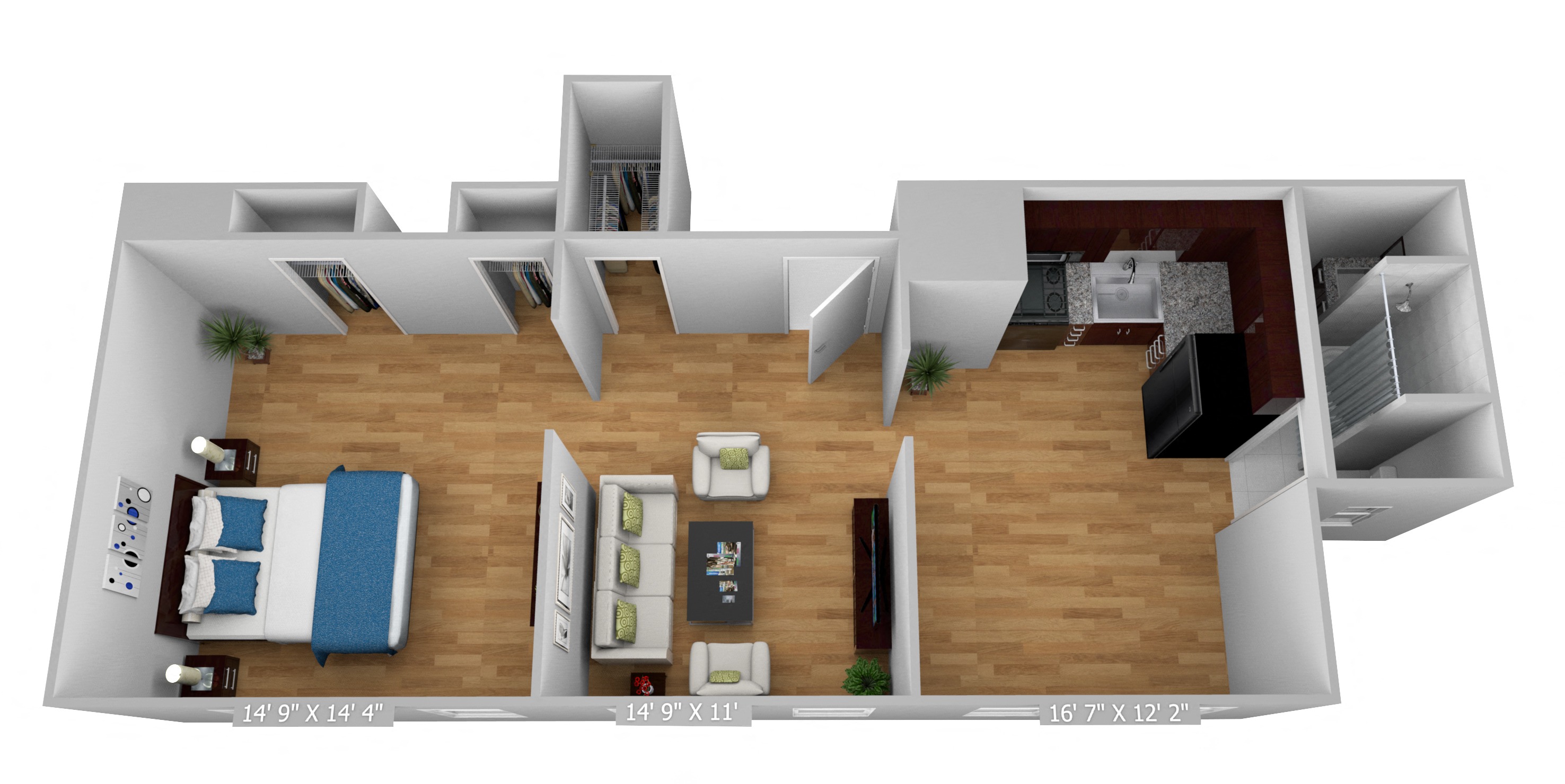 Large 1 Bedroom 1 Bathroom