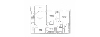 J1, J2, K1, K2 - 2 Bedroom, 1 Bath Townhome