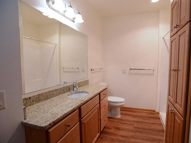 Granite Style Countertops at The Highlands at Mahler Park Apartments 55+, Neenah, WI