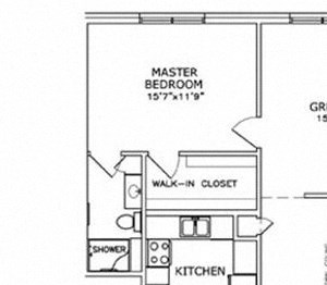 F1 - 2 Bedroom, 2 Bath with Great Room and Fireplace