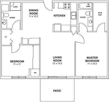 Floor plan Floor plan at Birchwood Highlands Apartments, Weston, WI
