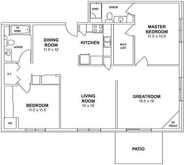 Floor plan Floor plan at Birchwood Highlands Apartments, Weston 54476