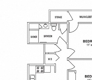 C2 - Two Bedroom, One Bath*