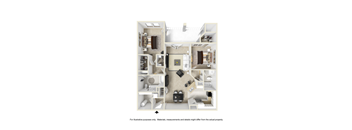 The Carolina Two Bedroom  Floor Plan at West End at Fayetteville in Fayetteville, North Carolina