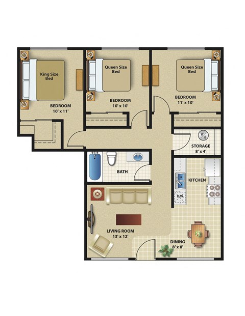 Kennewick,  WA Meadow Park 3 bedroom 1 bath