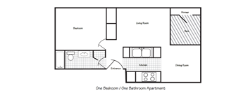 Sage Creek Apartments_Kennewick WA_Floor Plan_One Bedroom One Bathroom