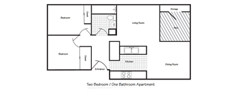 Sage Creek Apartments_Kennewick WA_Floor Plan_Two Bedroom One Bathroom