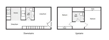 Sage Creek Apartments_Kennewick WA_Floor Plan_Two Bedroom One and a halfBathroom