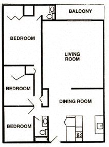 Richland, WA Cedar North Apartments 3 bedroom 2 bath