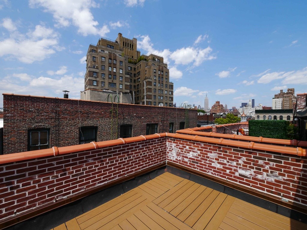 the view of the city from the roof terrace