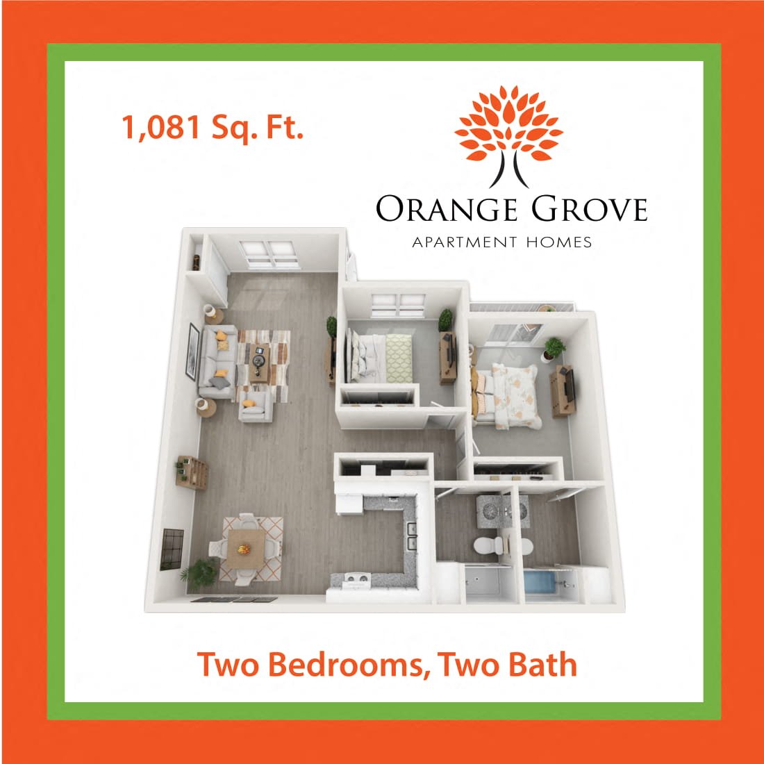 Two Bedroom/Two Bath