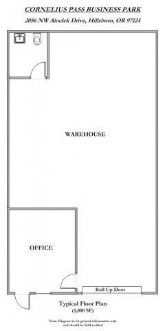 Cornelius Pass Business Park 1000 Square Feet Floor Plan