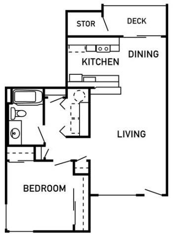 Darrins Place Apartments 1x1 Floor Plan 699 Square Feet