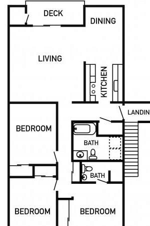 Francis Park Apartments 3x2 Floor Plan 1201 Square Feet