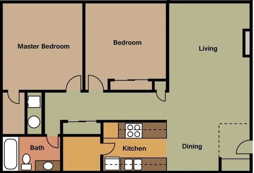 2 Bedroom 1 Bathroom Standard