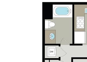 Santa Ana 1 Bed 1 Bath Floor Plan Santa Ana 1 Bed 1 Bath Floor Plan