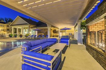 Shaded Lounge Area By Pool at Bell Apex, Apex, North Carolina