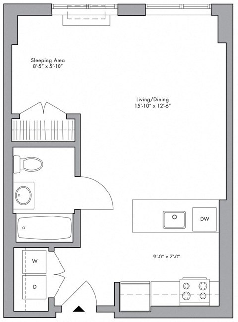 A2 Floor Plan at 34 Berry, New York, 11249