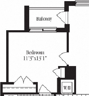1 bed 1 bath floorplan for The Beaumont 1 bed 1 bath floorplan for The Beaumont, at Wentworth House,North Bethesda, MD, 20852
