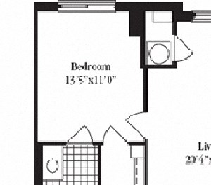 2 bed 2 bath floorplan for The Deerfield 2 bed 2 bath floorplan for The Deerfield, at Wentworth House,North Bethesda, MD