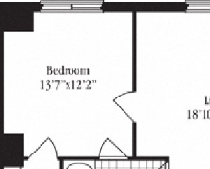 1 bed 1 bath floorplan for The Chadsworth 1 bed 1 bath floorplan for The Chadsworth, at Wentworth House,North Bethesda, MD