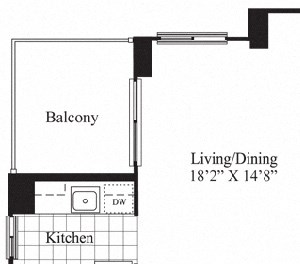 2 bed 2 bath floorplan for The Douglas 2 bed 2 bath floorplan for The Douglas, at Wentworth House,North Bethesda, 20852