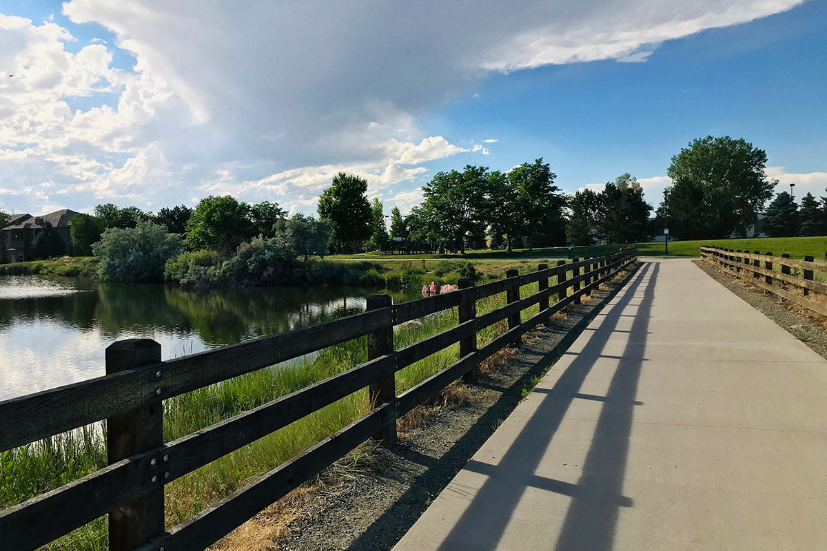 Jogging, Walking & Biking Paths at Denver Apartments with Dog Park