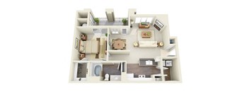 Degas 1 Bedroom 1 Bathroom 3D Floor Plan in Thornton, CO