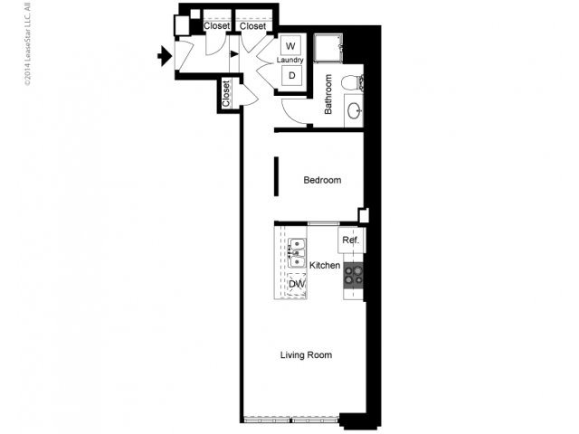1 Bedroom Alcove A Floor Plan 1 Bedroom Alcove A Floor Plan